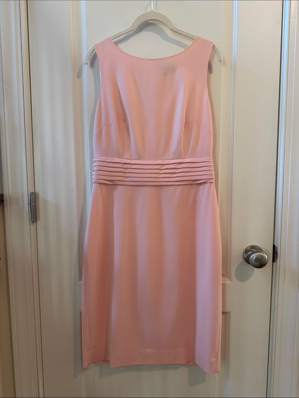 J. Crew 365 Subtle Pink/Peach Sleeveless Pleated-Waist Midi Nina Dress Bistretch